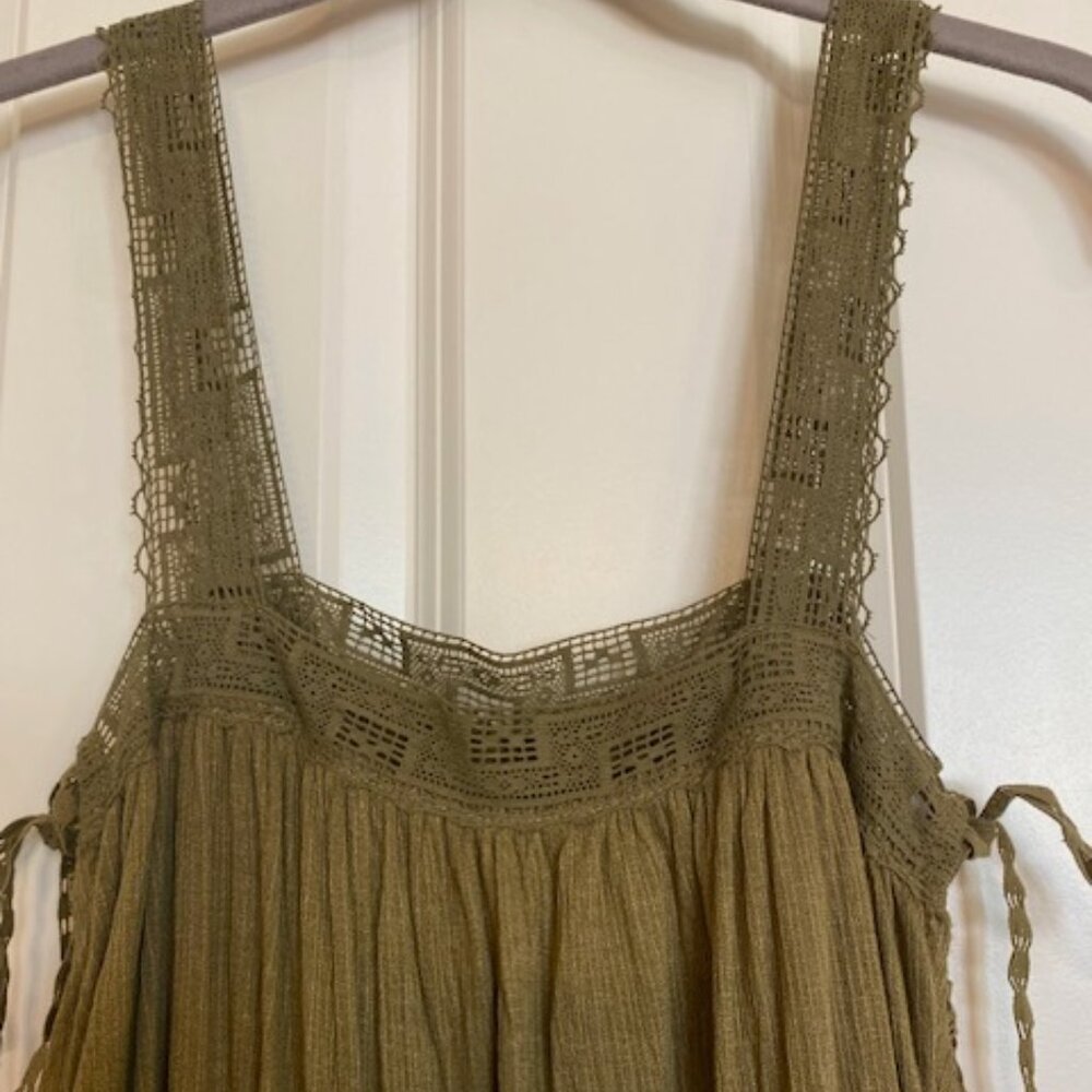 Free People Sweet Thing Tunic Mini Dress Lace Moss Size XS - Picture 3 of 16